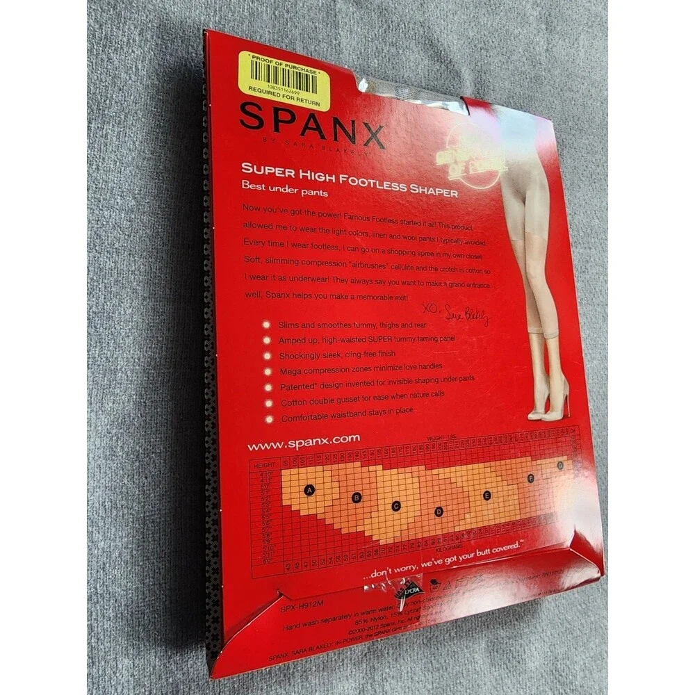 SPANX Women's 912 Nude1 Super High Waist Footless Shaper Size B Shapewear